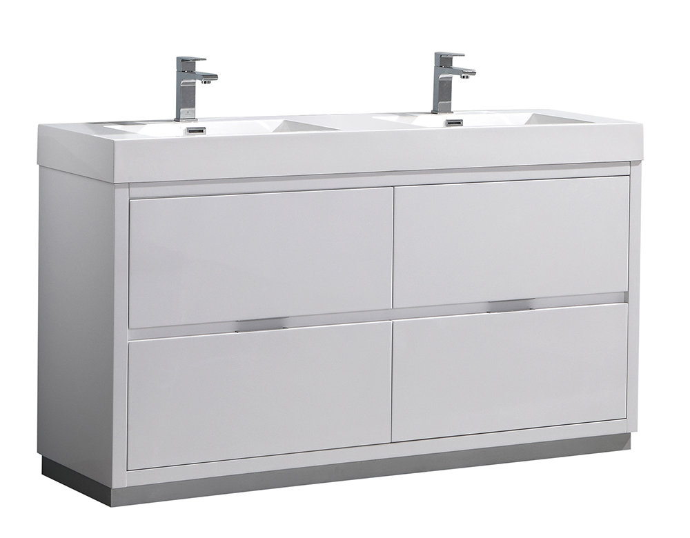 Fresca Valencia 60" Freestanding Double Sink Bathroom Vanity with Top ...